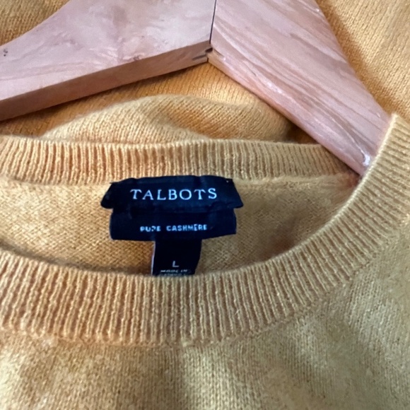 Talbots Audrey Pure Cashmere Sweater in Goldenrod Yellow, L - Picture 5 of 8